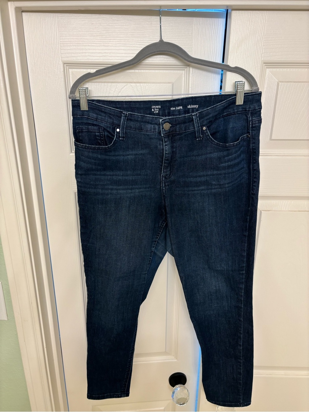 Crown & Ivy size 14 petite Dark Blue Skinny Jeans - Women's